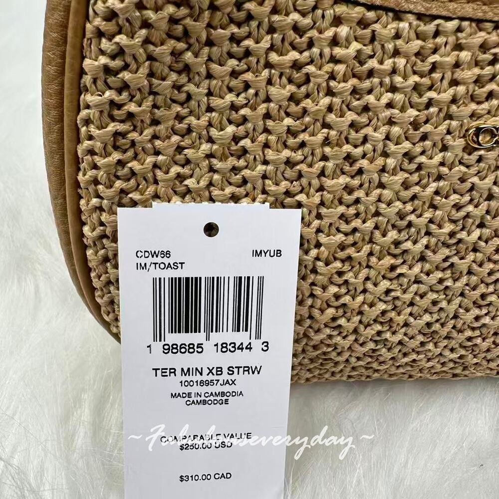 Coach Teri Mini Crossbody Bag Shoulder Bag Straw/Gold/Toast CDW66 NWT - Picture 6 of 8
